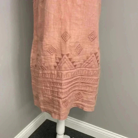 ARTISAN NY 100% Linen Sleeveless Dress Dusty Rose Pink Size Medium Pockets - Picture 3 of 6